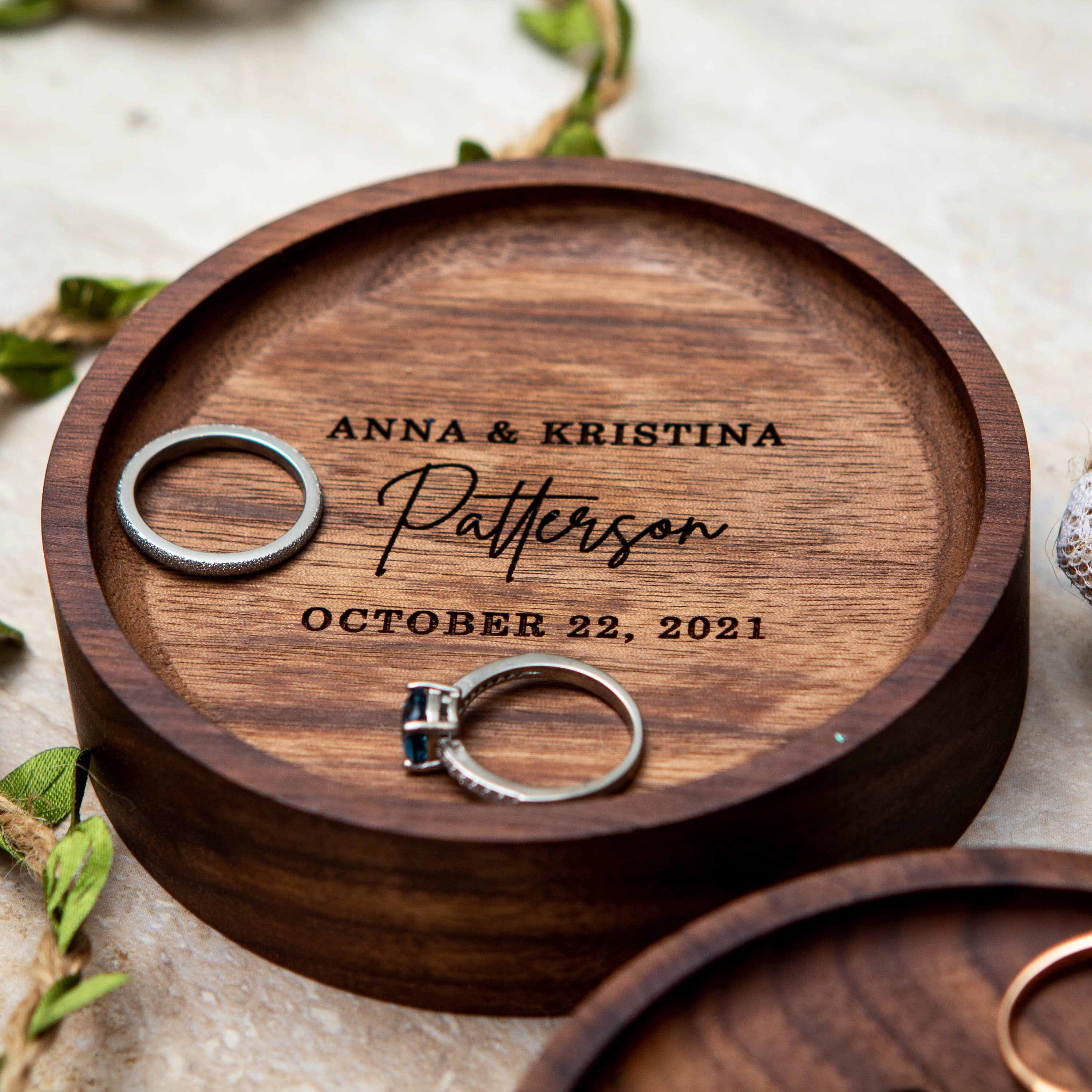 Round Wood Ring Dish