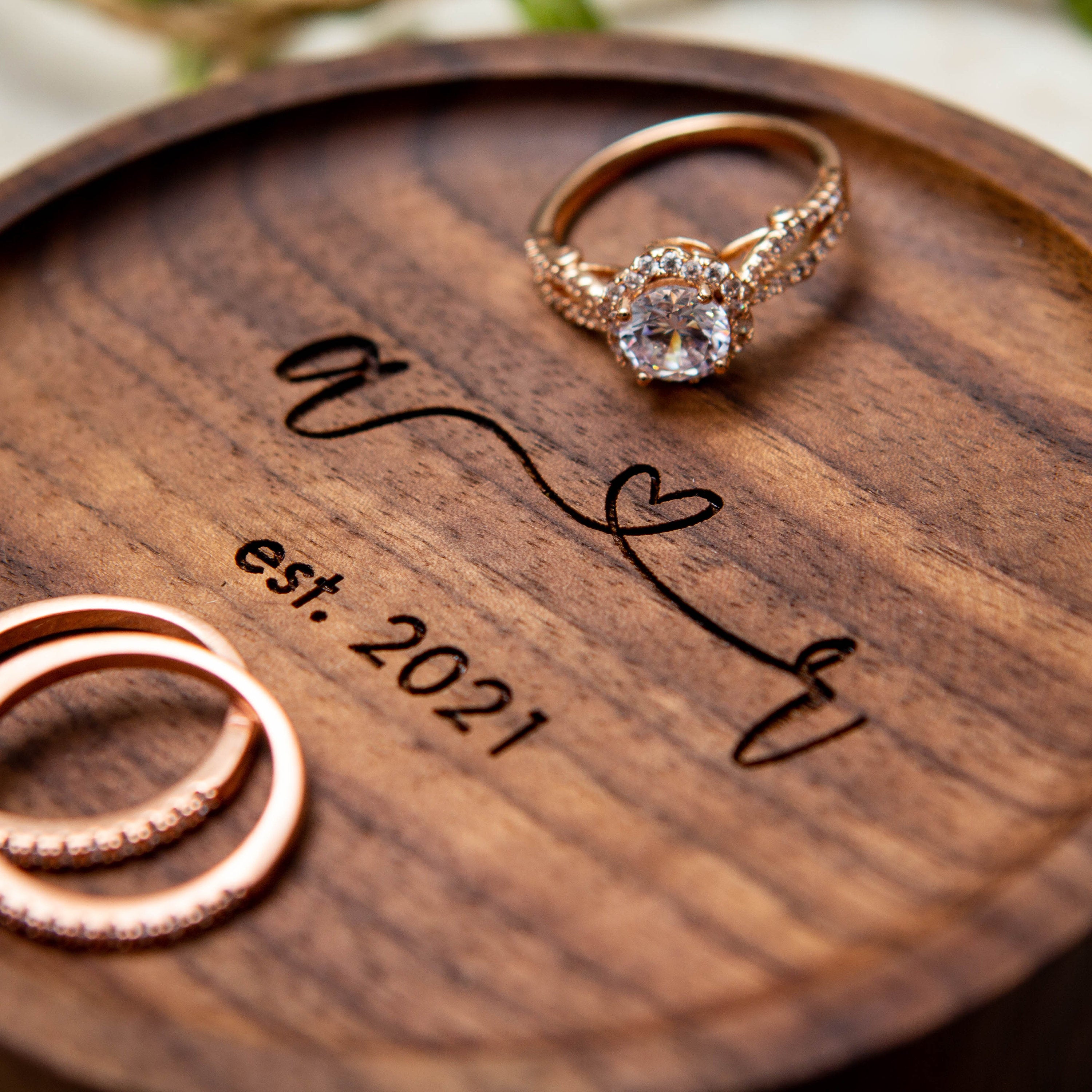 Round Wood Ring Dish