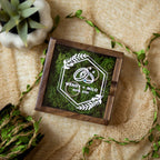 Square Ring Bearer Box with Clear Lid and Moss