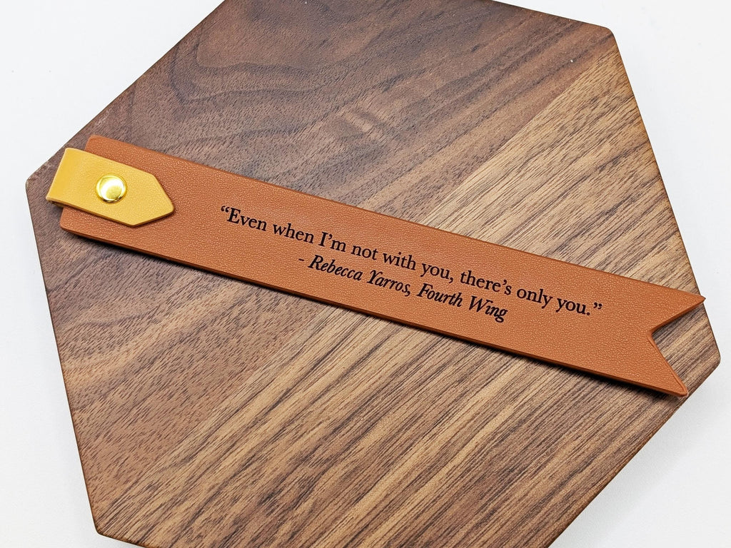 Fourth Wing Inspired Engraved Leather Bookmark