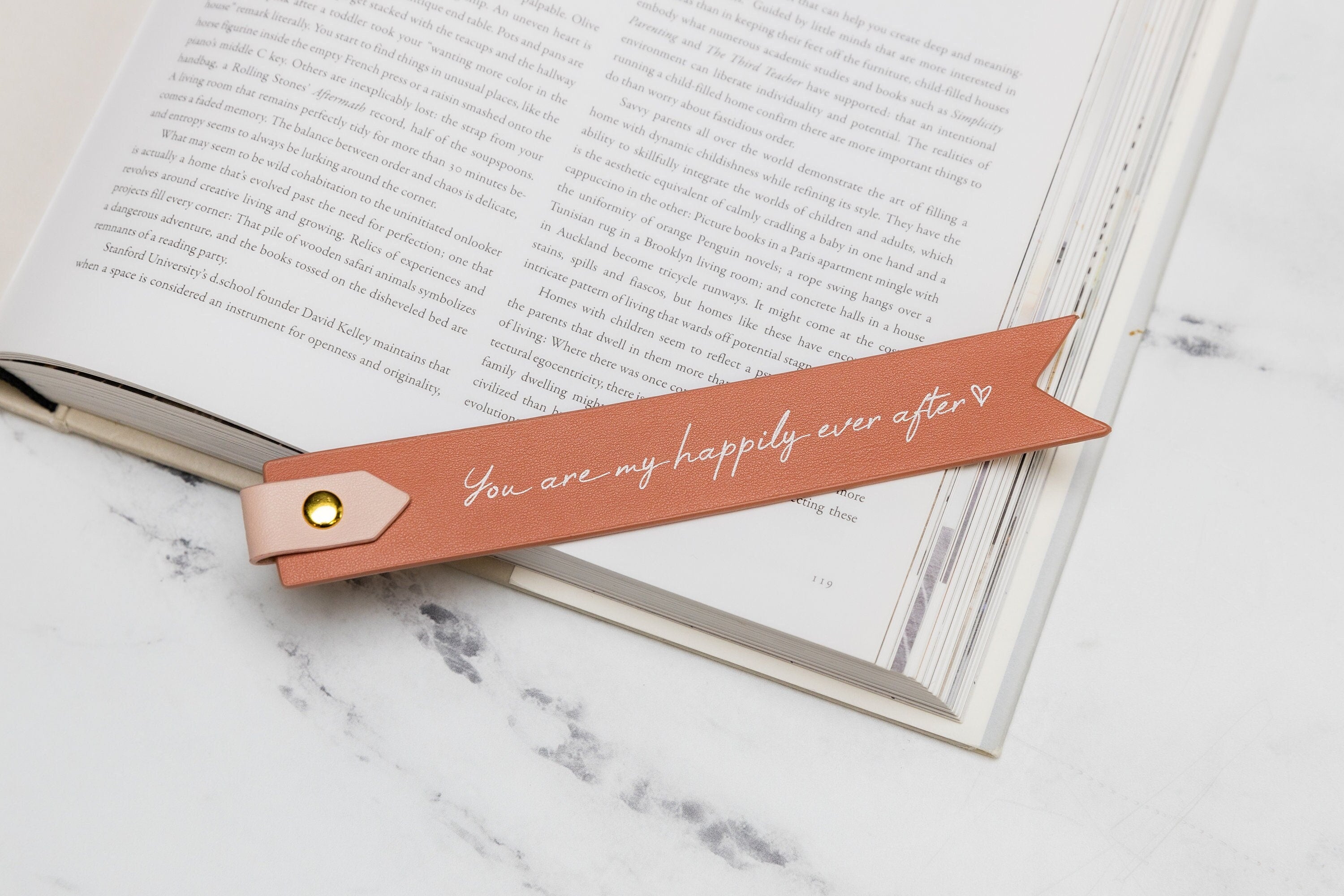 Personalized Leather Bookmark w/ Loop (Design 2)