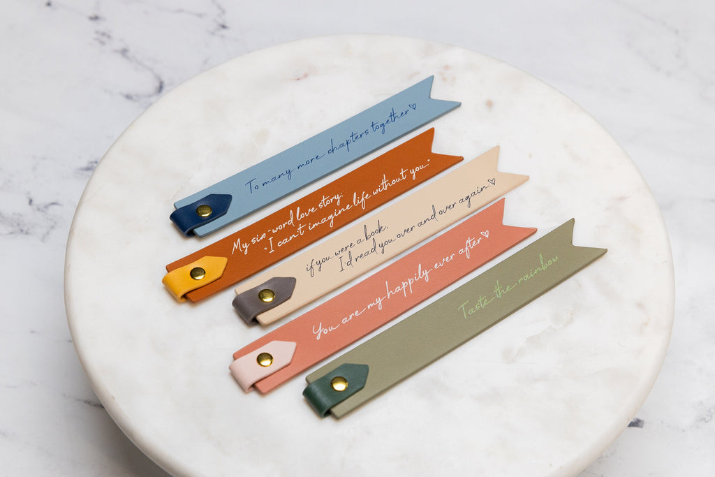 Personalized Leather Bookmark w/ Loop (Design 2)