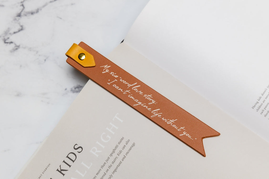 Personalized Leather Bookmark w/ Loop (Design 2)