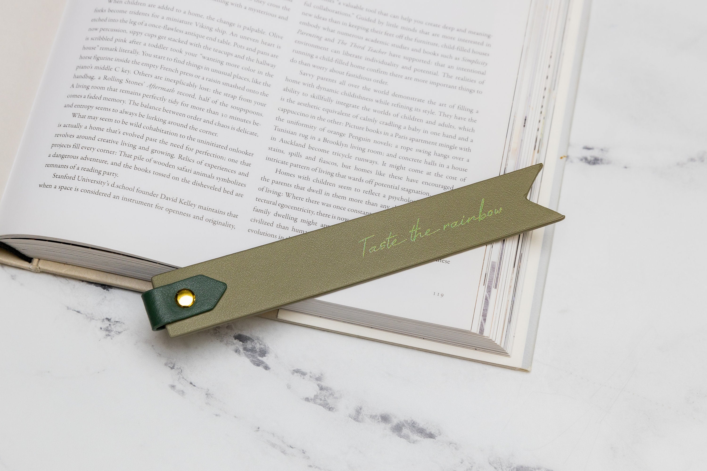 Personalized Leather Bookmark w/ Loop (Design 2)