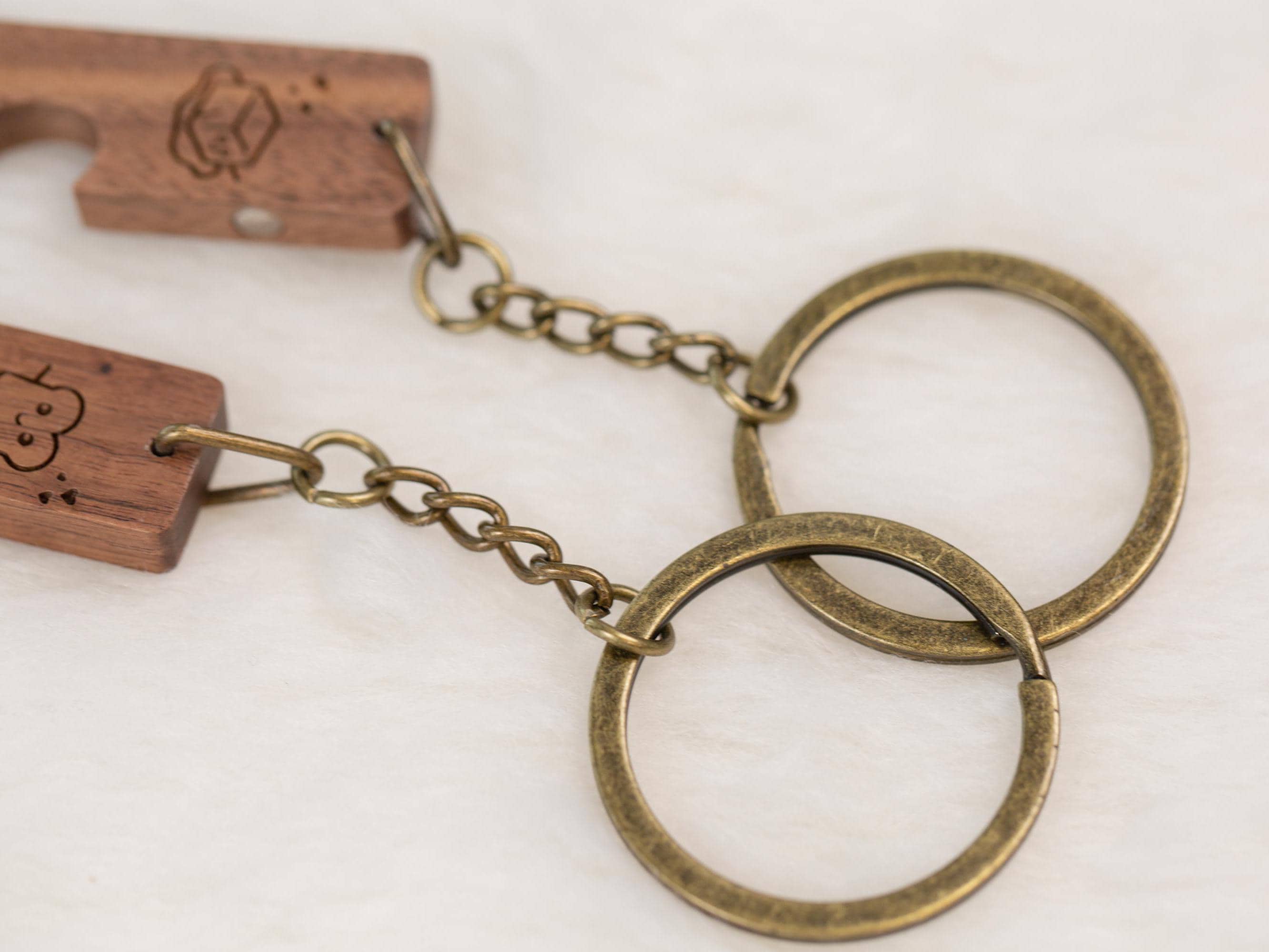 Engraved Heart Keychain Sets - I Loaf You My Butter Half Matching Set