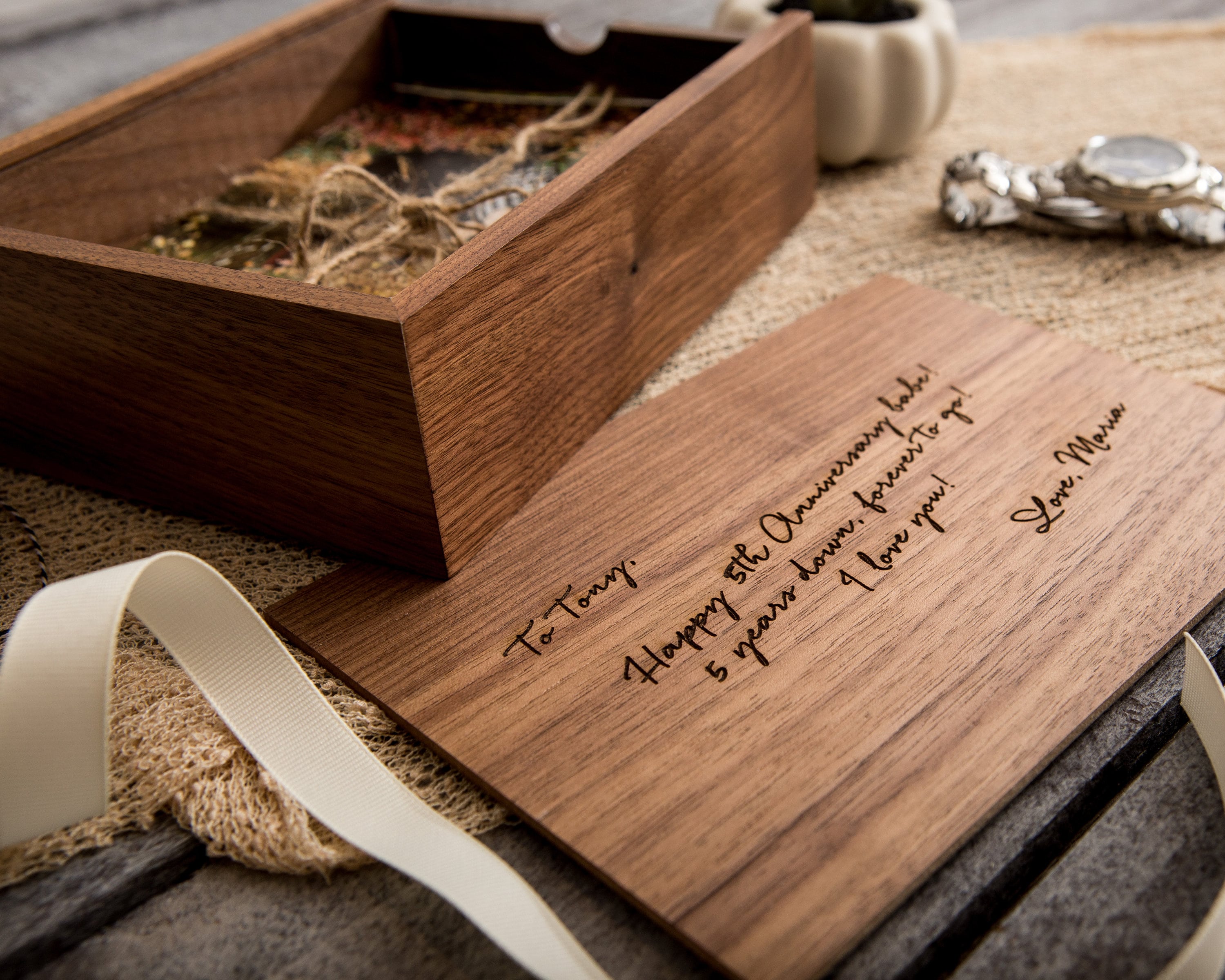 4x6" Wood Photo Memory Box