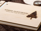 Engraved Premium Wood Guest Book with Tree Design