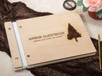 Engraved Premium Wood Guest Book with Tree Design