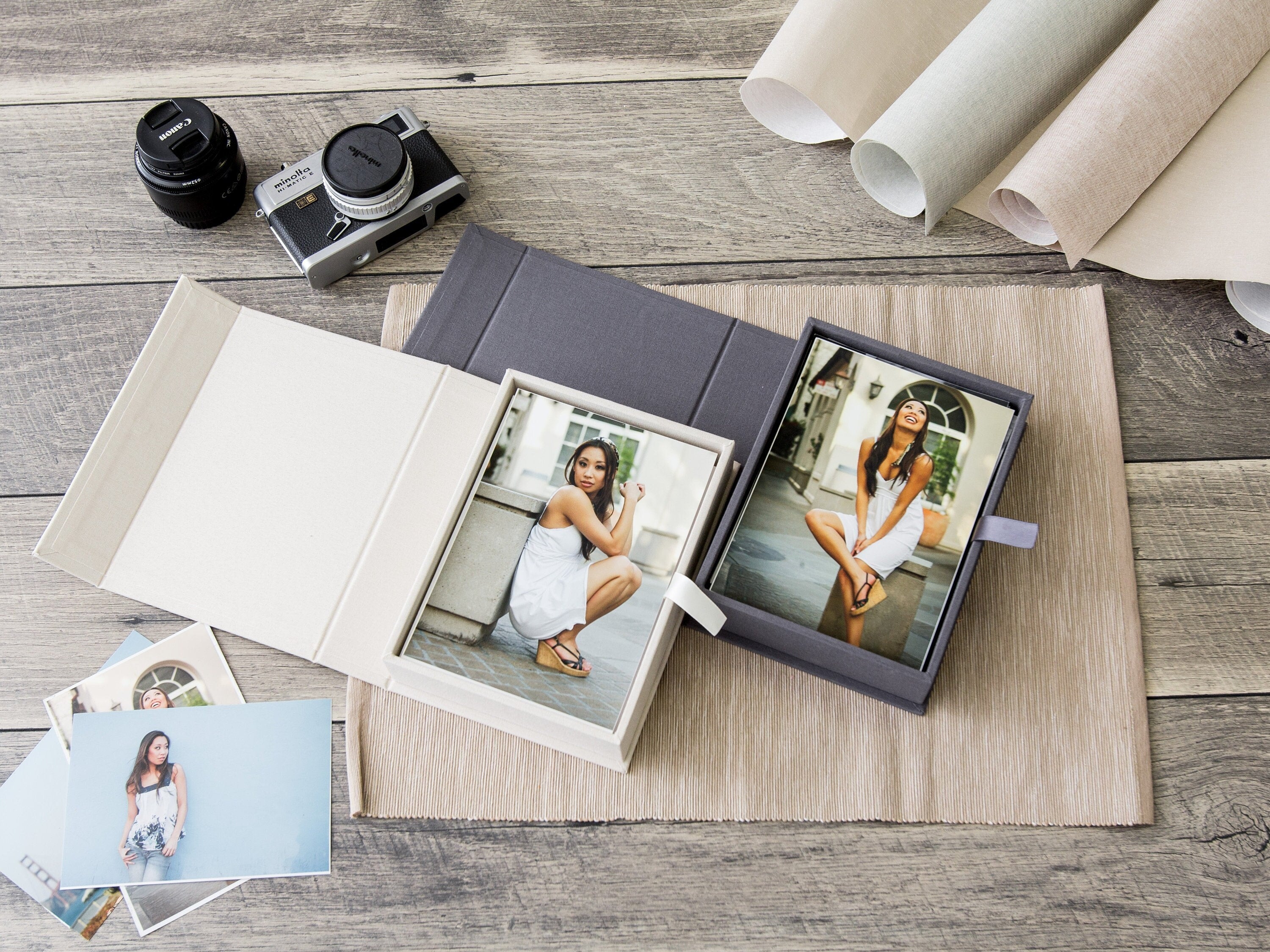 4x6" Embossed Linen Photo Box