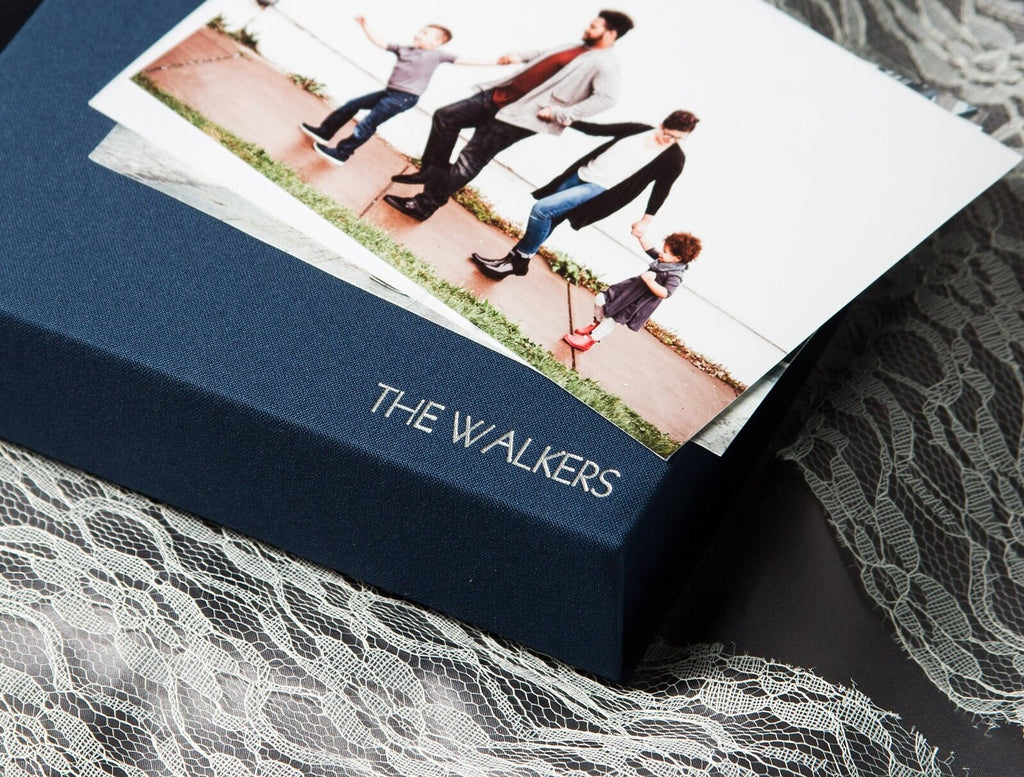 4x6" Embossed Linen Photo Box