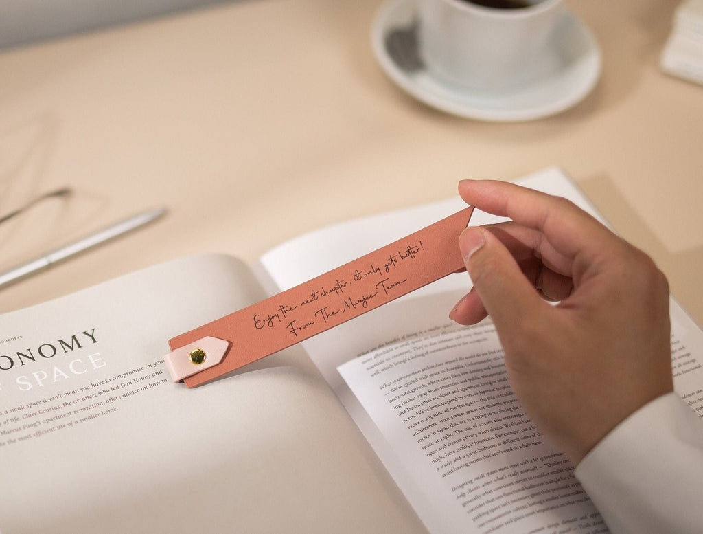 Engraved Leather Bookmark w/ Loop (D3)