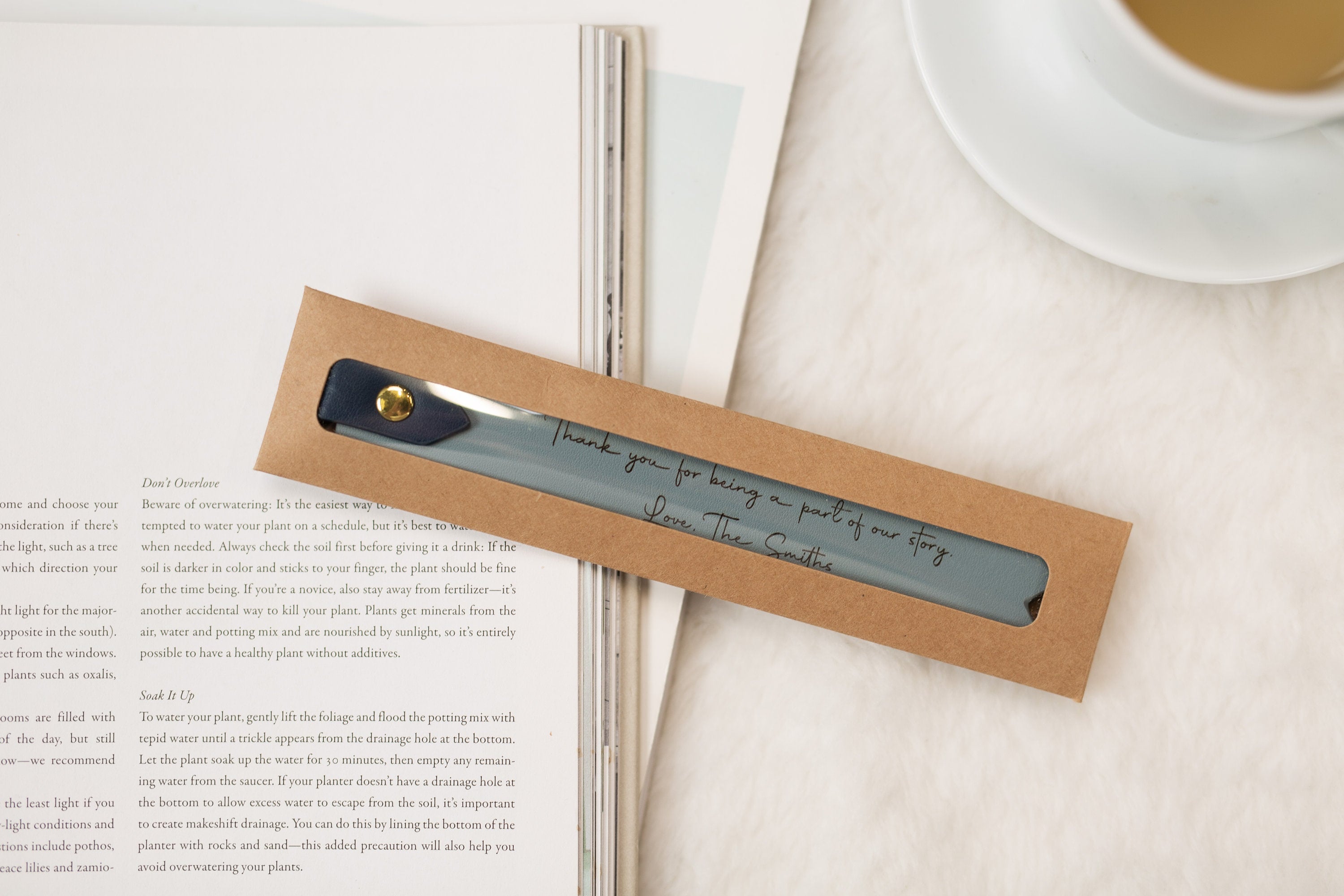Engraved Leather Bookmark w/ Loop (D3)