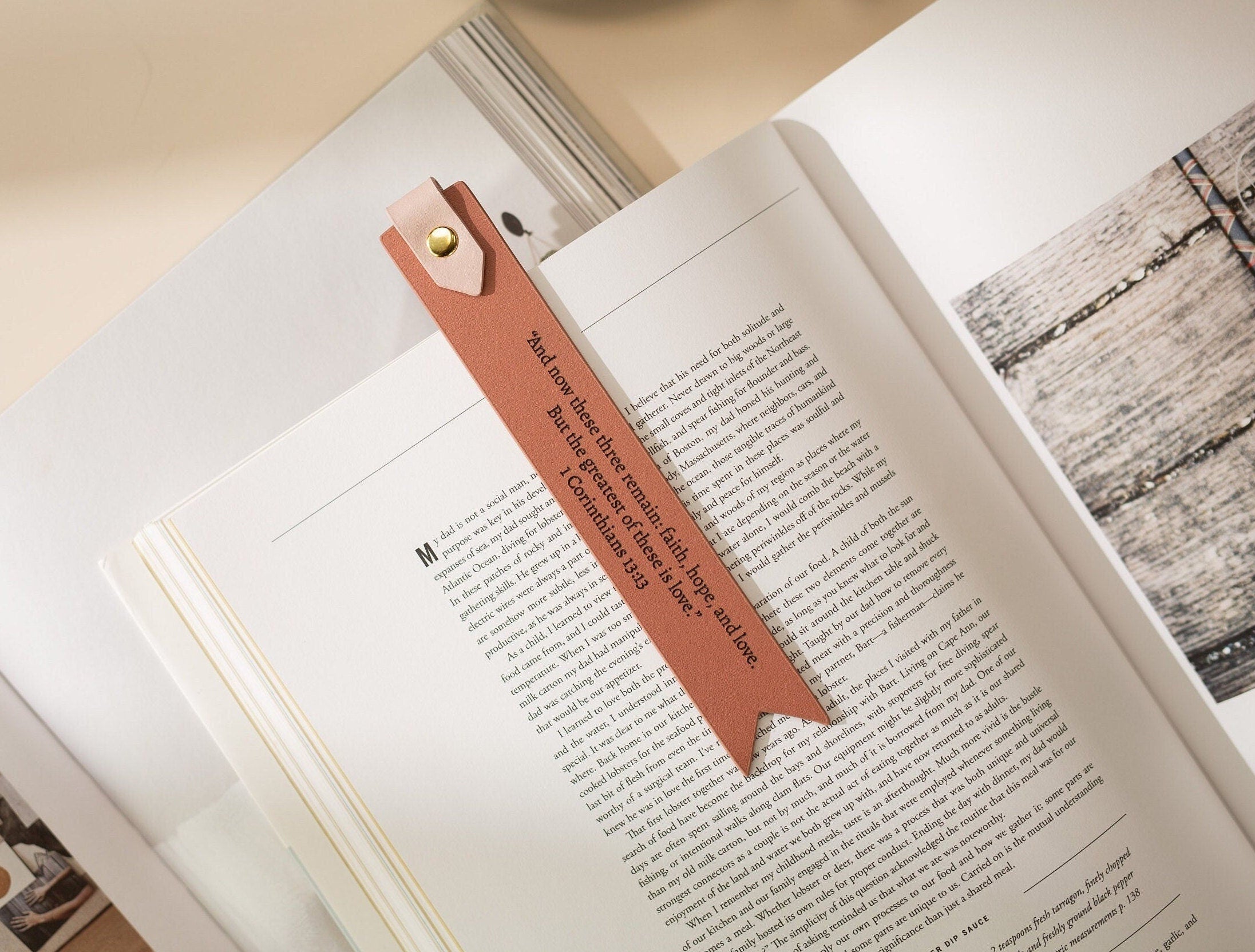 Engraved Leather Bookmark w/ Loop (D2)