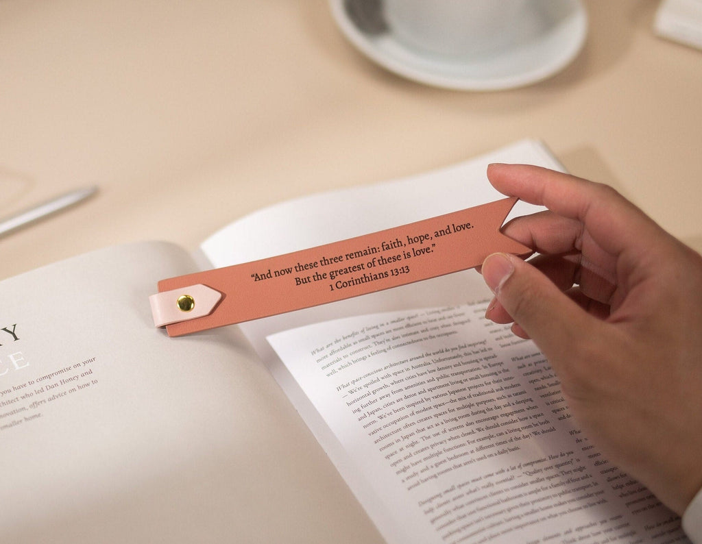Engraved Leather Bookmark w/ Loop (D2)