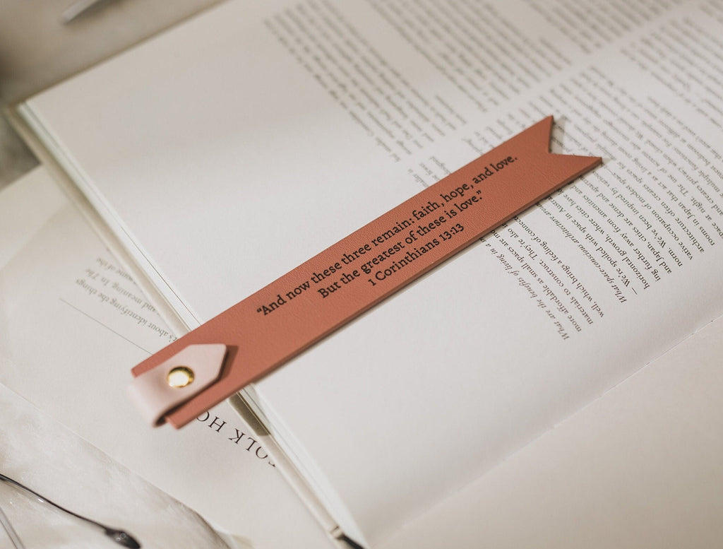 Engraved Leather Bookmark w/ Loop (D2)