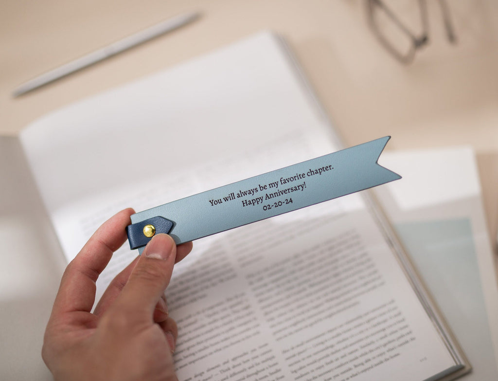Engraved Leather Bookmark w/ Loop (D2)