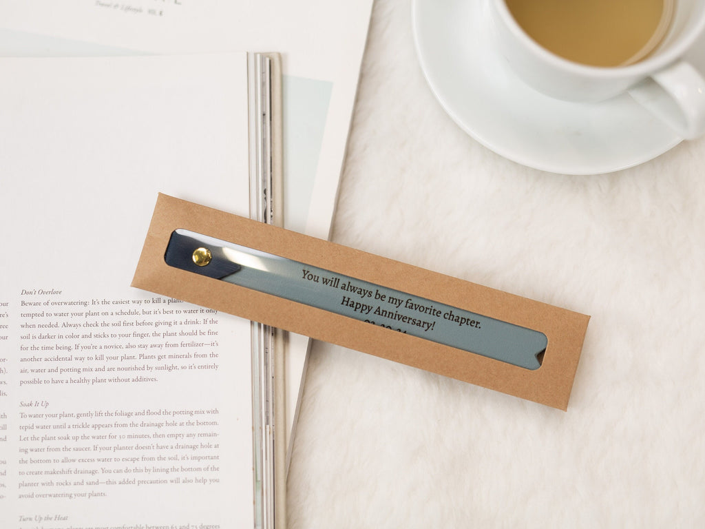 Engraved Leather Bookmark w/ Loop (D2)