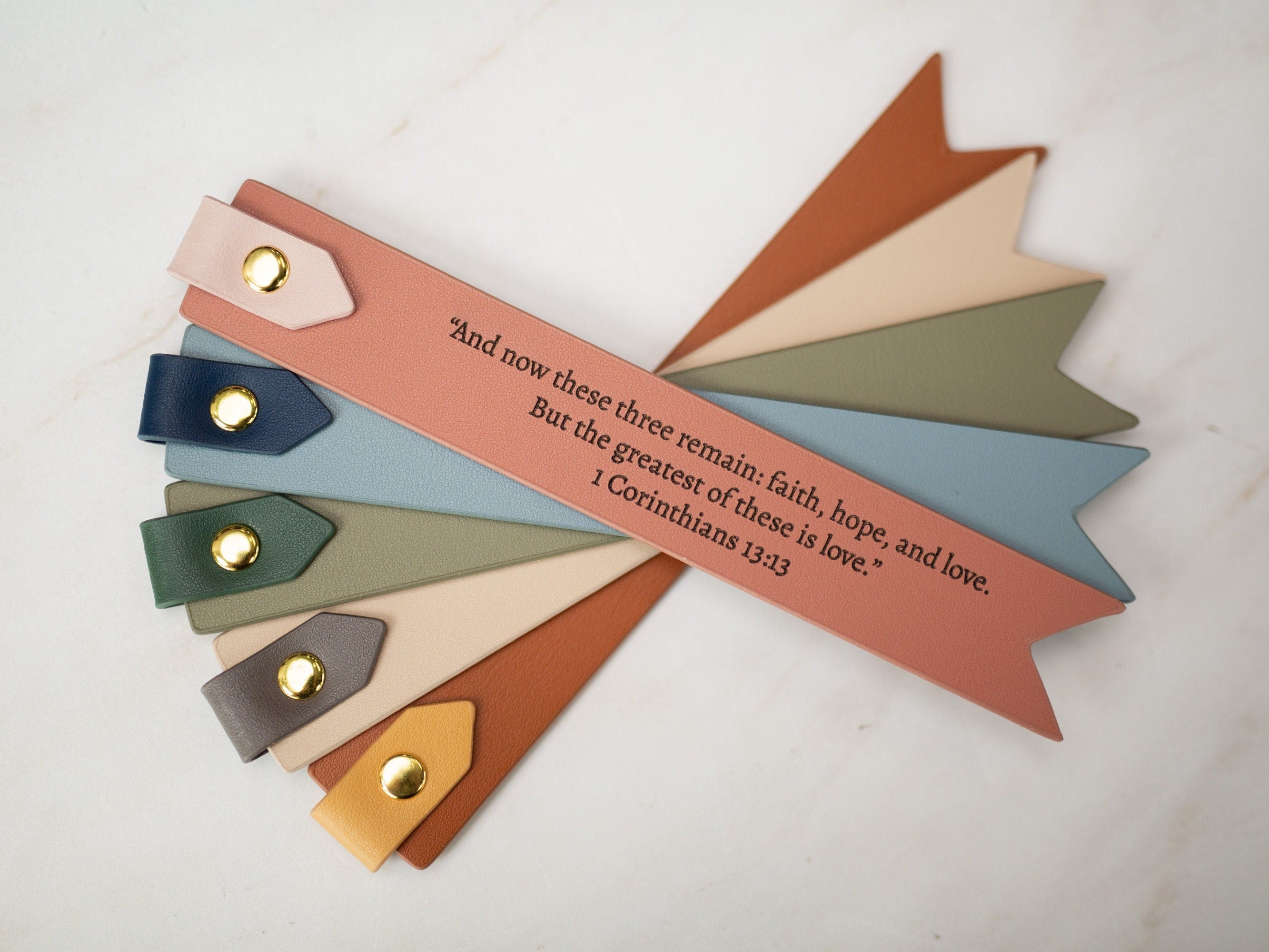 Engraved Leather Bookmark w/ Loop (D2)