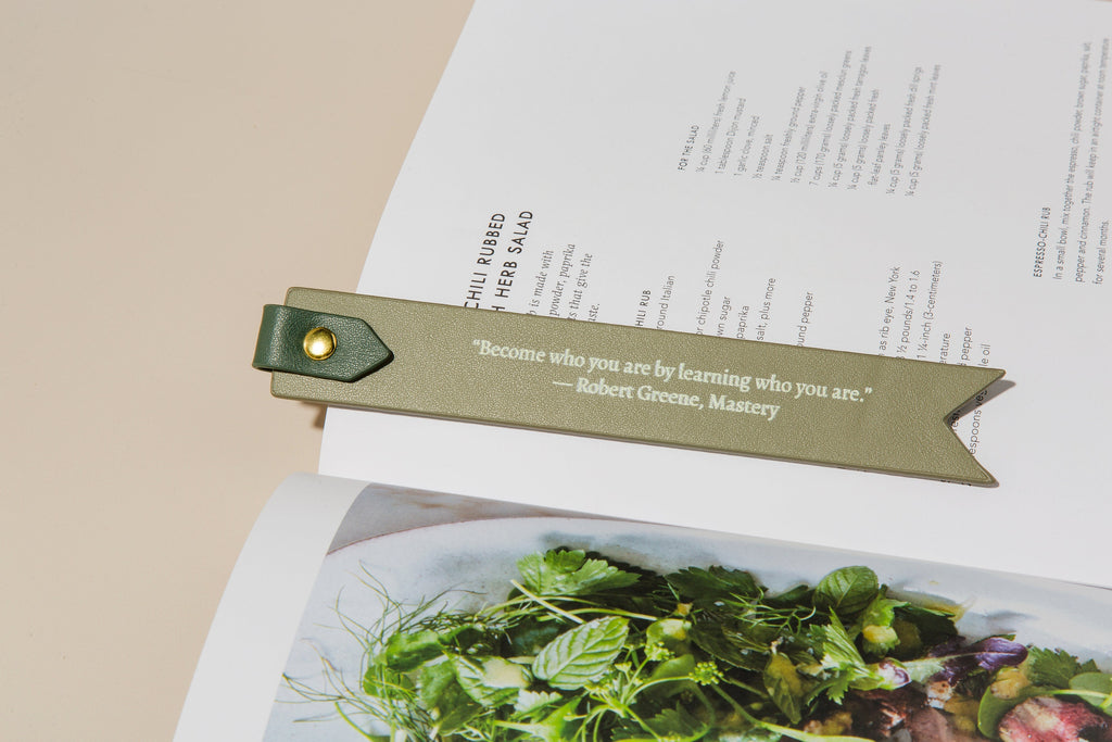 Personalized Leather Bookmark w/ Loop (Design 4)