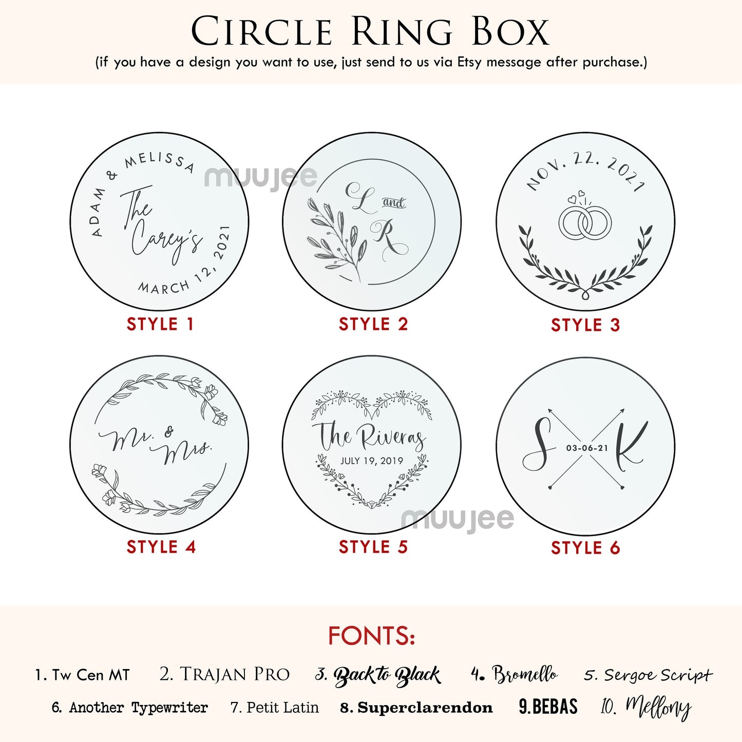 Clear Round Ring Box - Engraved Acrylic Wedding Ring Bearer Box, Engagement Proposal Ring Storage, Modern Ring Dish, Unique Gift for her