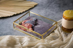5x7" Gold Glass Photo Box - Baby Picture Keepsake Box