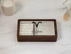 Wood Jewelry Box w/ Glass Lid (Design 3 Black)