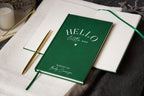 Hello Little One Lined Notebook - Personalized Hard Cover book for Custom Journal Baby Shower Return Gift for New Mom Dad Parent First B-day