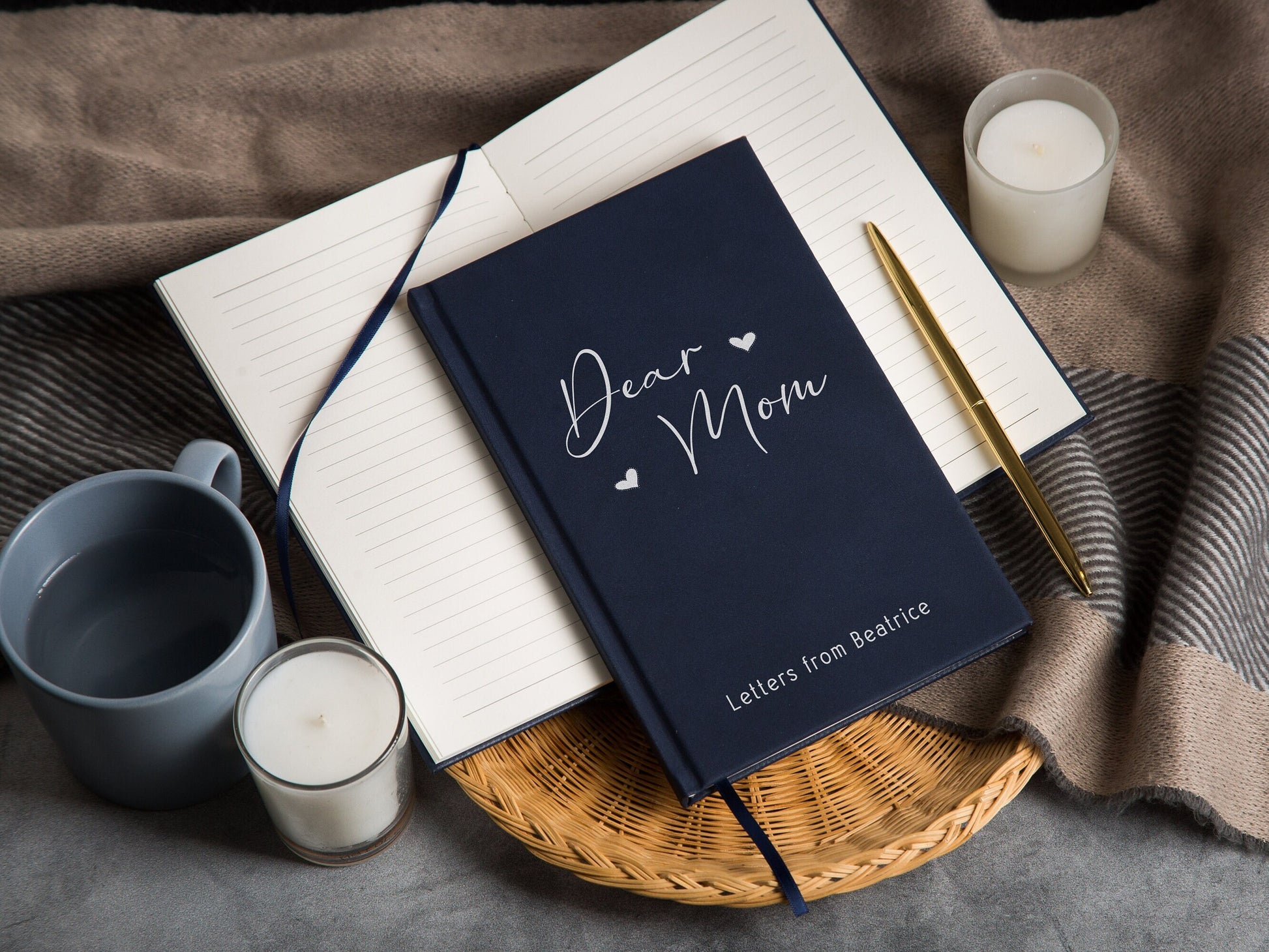 Dear Mom Lined Notebook - Hard Cover Letters Journal Mom Wife Girlfriend, Wedding Gift for Mom from Bride Groom, Thoughtful Gift for Mother