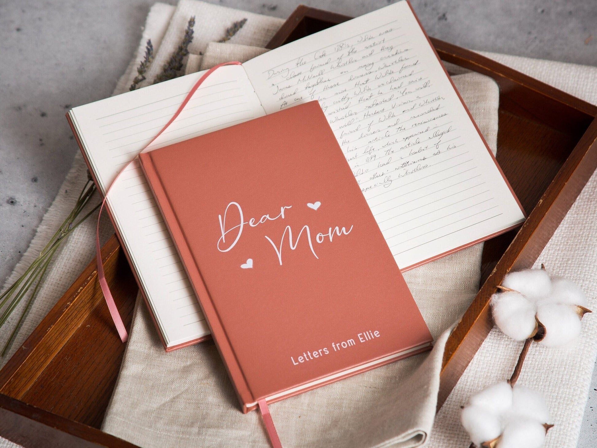 Dear Mom Lined Notebook - Hard Cover Letters Journal Mom Wife Girlfriend, Wedding Gift for Mom from Bride Groom, Thoughtful Gift for Mother