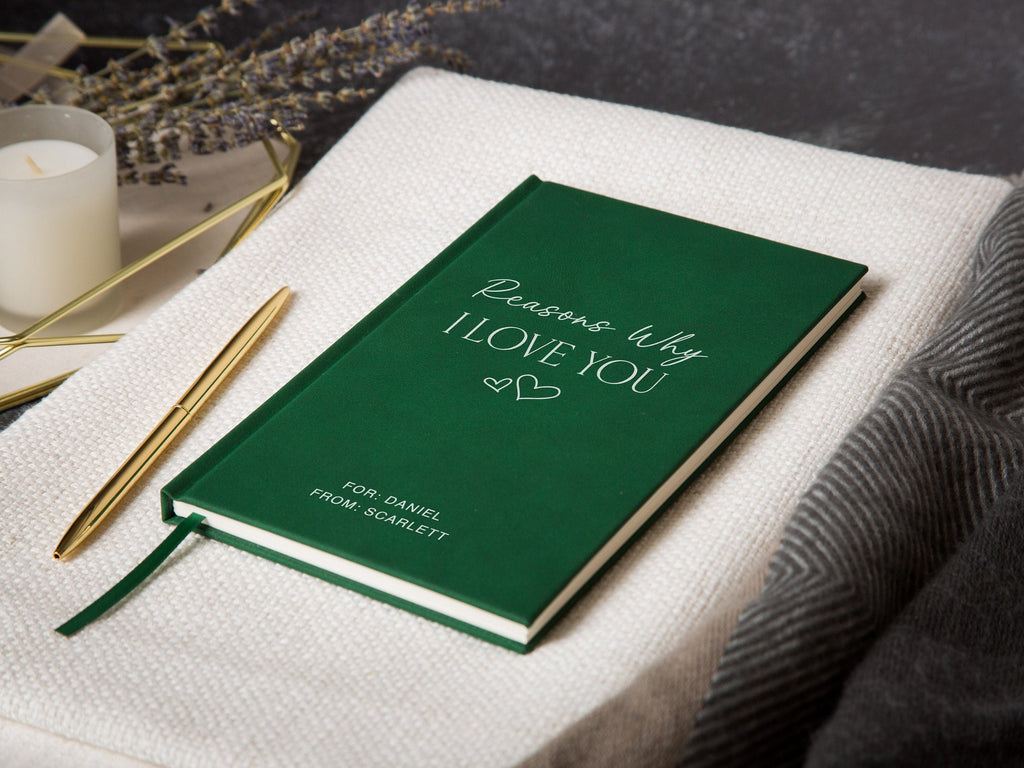 Reasons Why I Love You Lined Notebook - Hard Cover Journal for Husband Wife Birthday Anniversary, Words of Affirmation, Proposal Wedding Vow