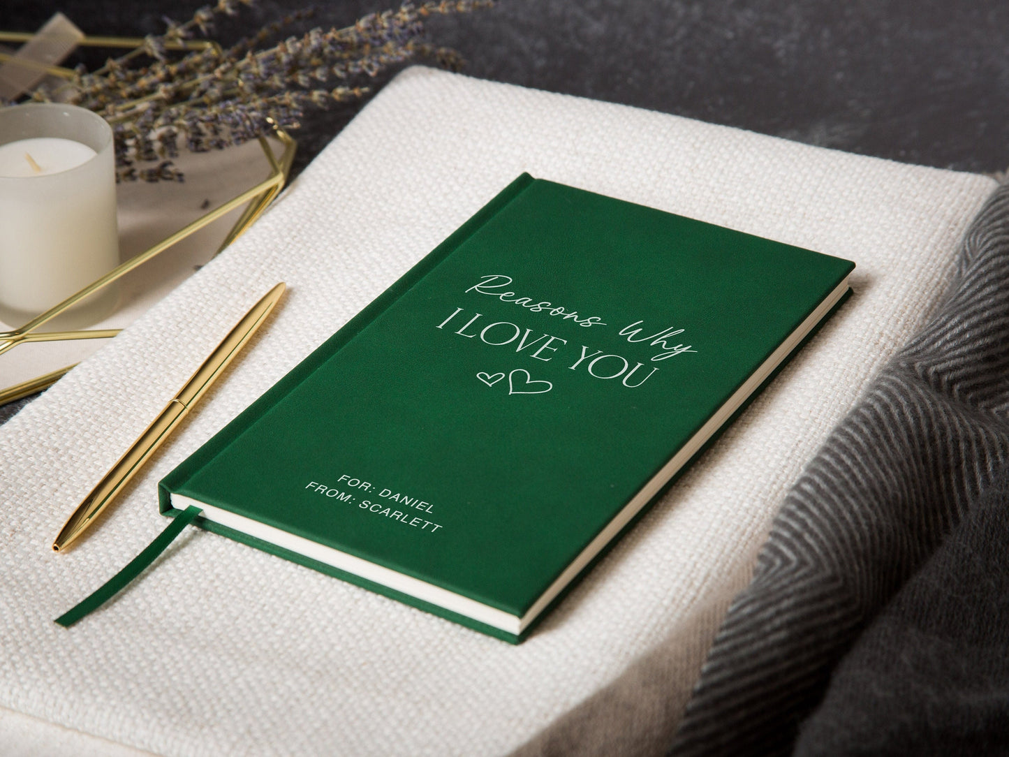 Reasons Why I Love You Lined Notebook - Hard Cover Journal for Husband Wife Birthday Anniversary, Words of Affirmation, Proposal Wedding Vow