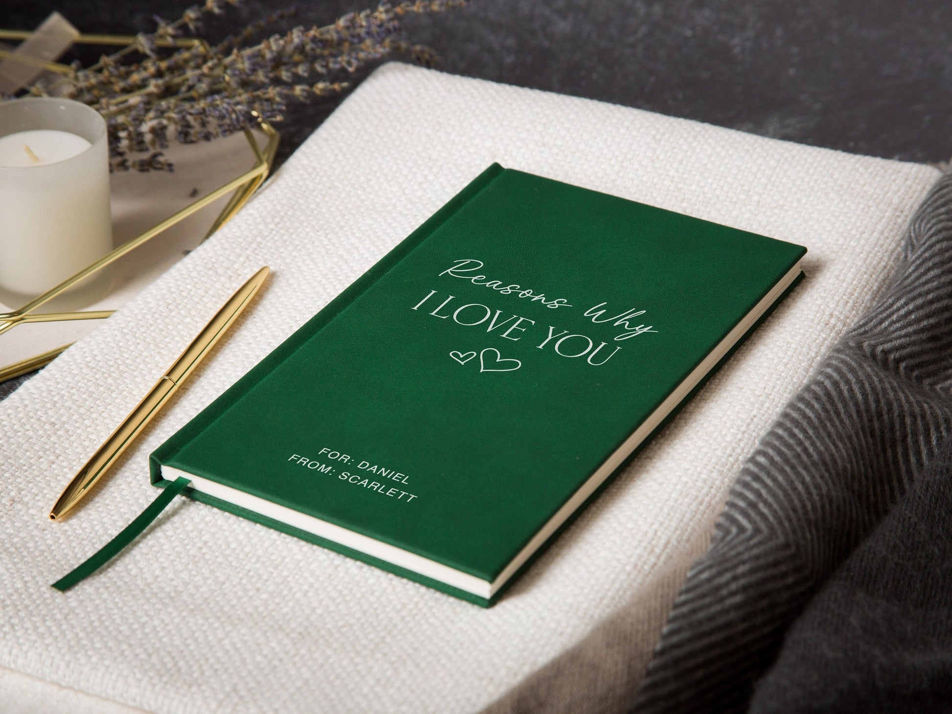 Reasons Why I Love You Lined Notebook - Hard Cover Journal for Husband Wife Birthday Anniversary, Words of Affirmation, Proposal Wedding Vow