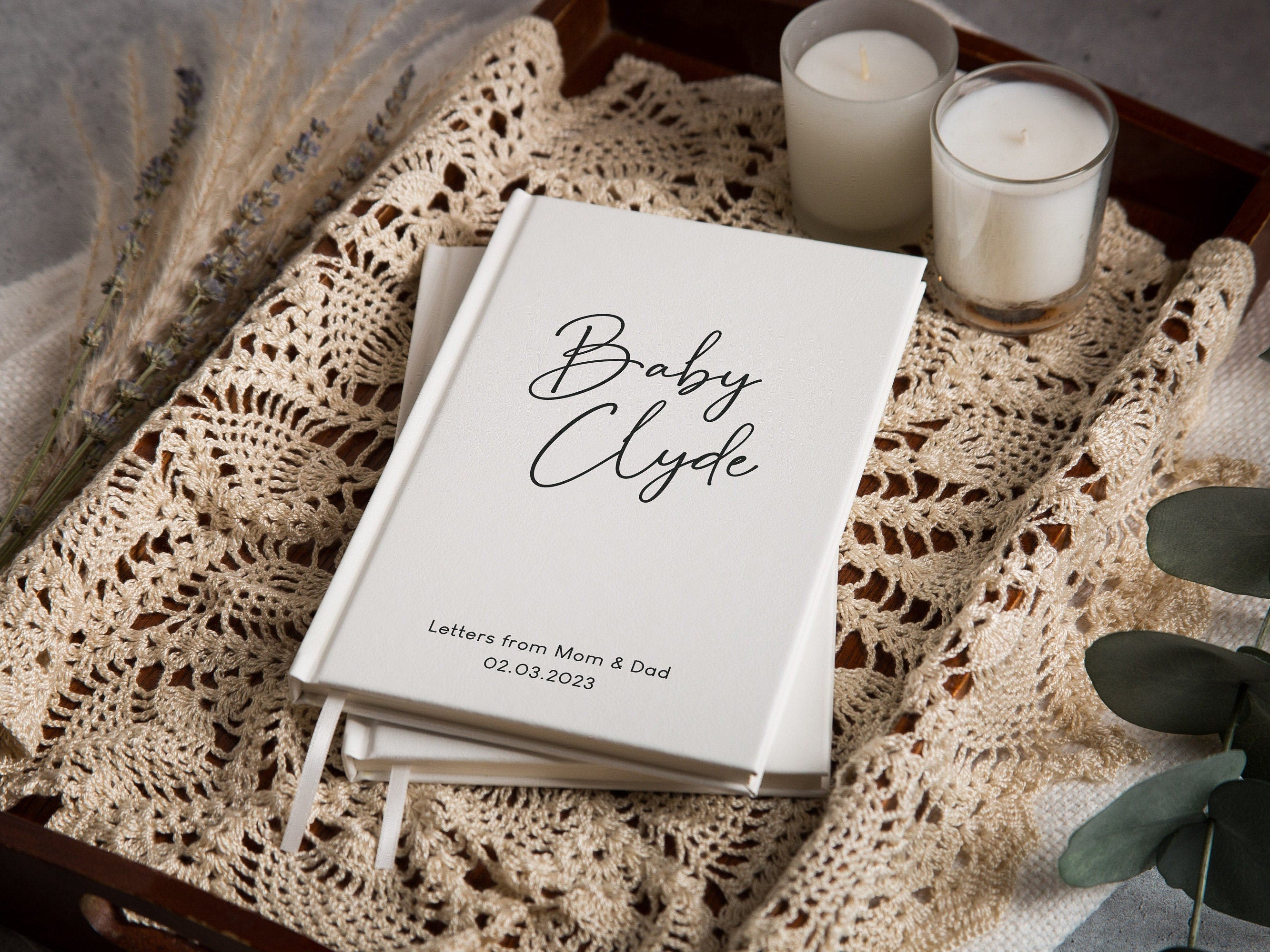 Letters to Baby Lined Notebook - Gift for Child, Letters from Mom and Dad, Custom Name Notebook, New Mpm Parent Gift, Hard Cover Diary