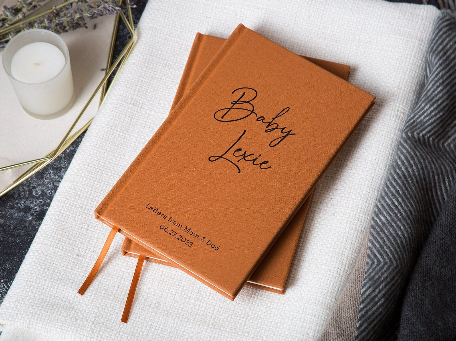 Letters to Baby Lined Notebook - Gift for Child, Letters from Mom and Dad, Custom Name Notebook, New Mpm Parent Gift, Hard Cover Diary