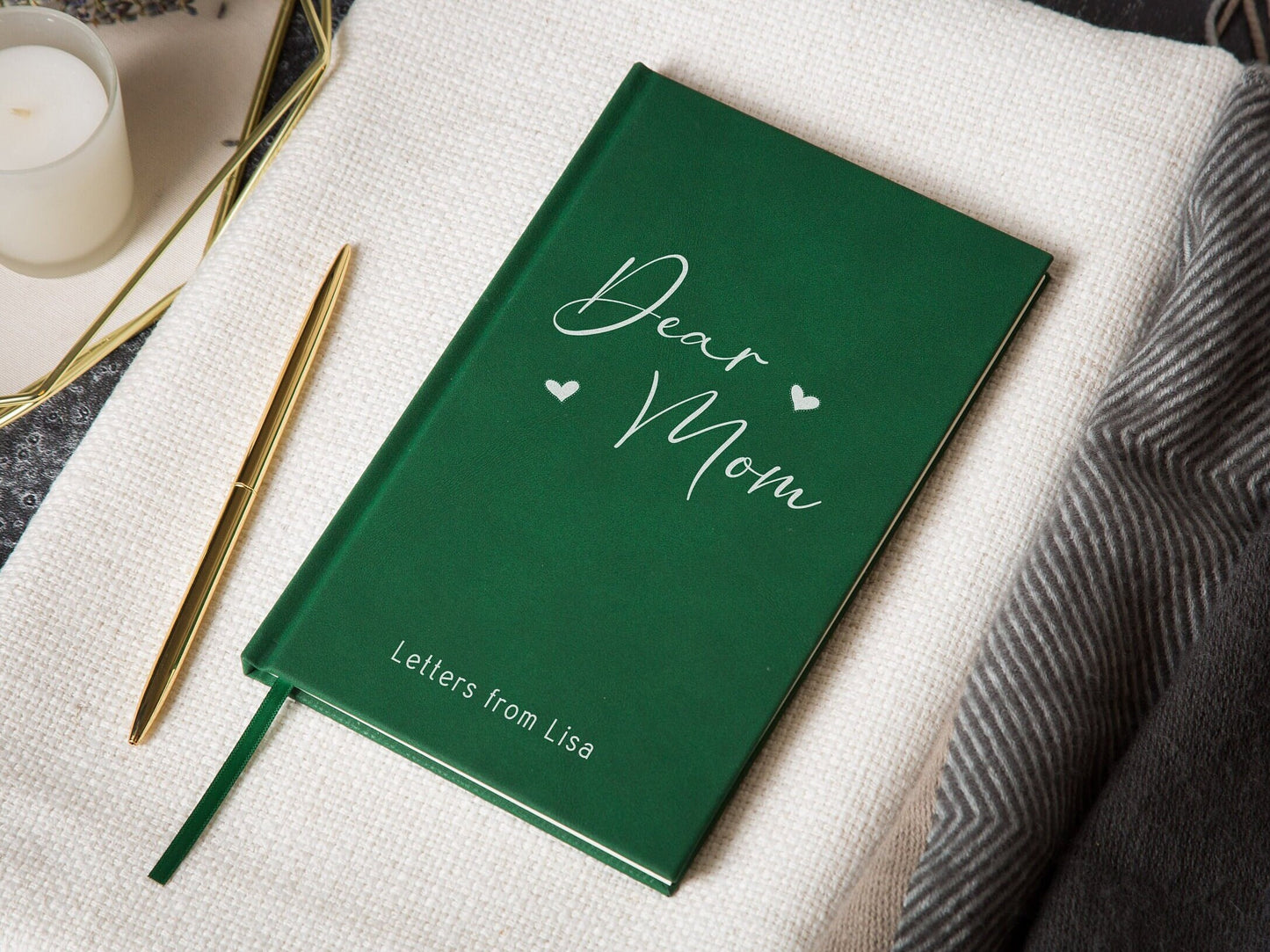 Dear Mom Lined Notebook - Hard Cover Letters Journal Mom Wife Girlfriend, Wedding Gift for Mom from Bride Groom, Thoughtful Gift for Mother