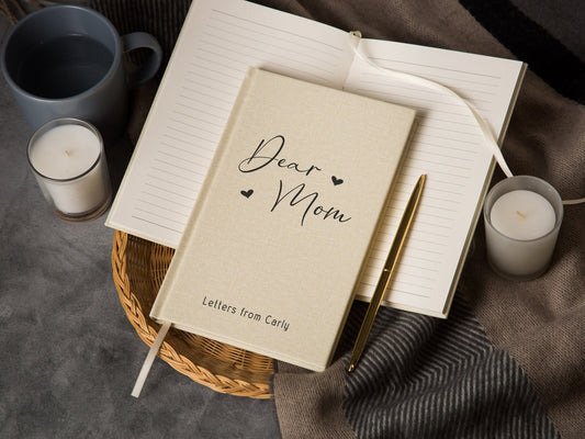 Dear Mom Lined Notebook - Hard Cover Letters Journal Mom Wife Girlfriend, Wedding Gift for Mom from Bride Groom, Thoughtful Gift for Mother
