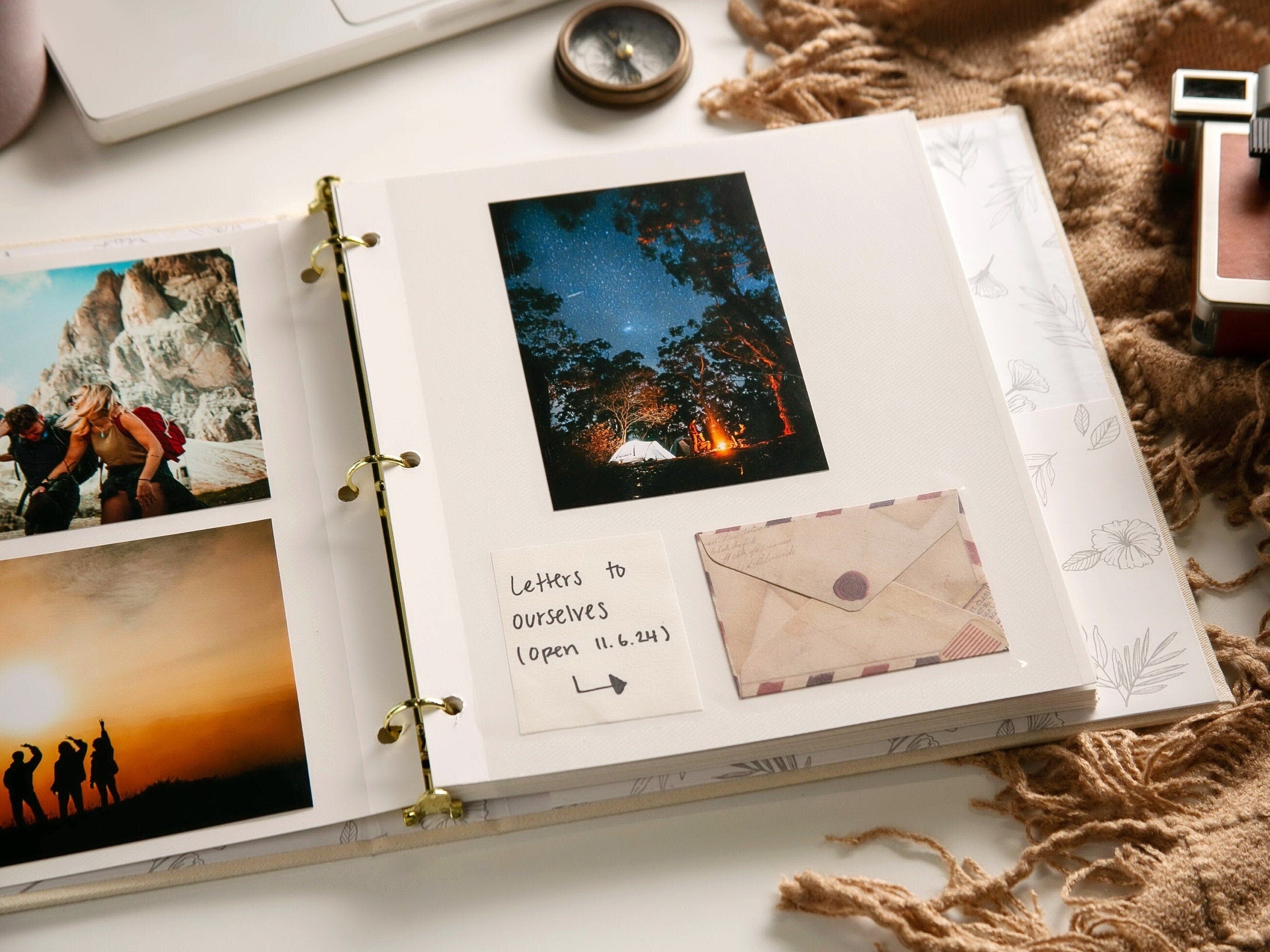 Self Stick Linen Photo Album Binder (D9) - Wedding Guestbook Album Scrapbook Anniversary Love Story Book w/ Refillable Peel-and-stick Pages