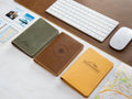 Engraved Passport Holder - leather travel wallet, 3rd wedding leather anniversary gift, wedding gift for couple, coworker or mom dad gift