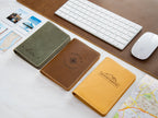 Engraved Passport Holder - leather travel wallet, 3rd wedding leather anniversary gift, wedding gift for couple, coworker or mom dad gift