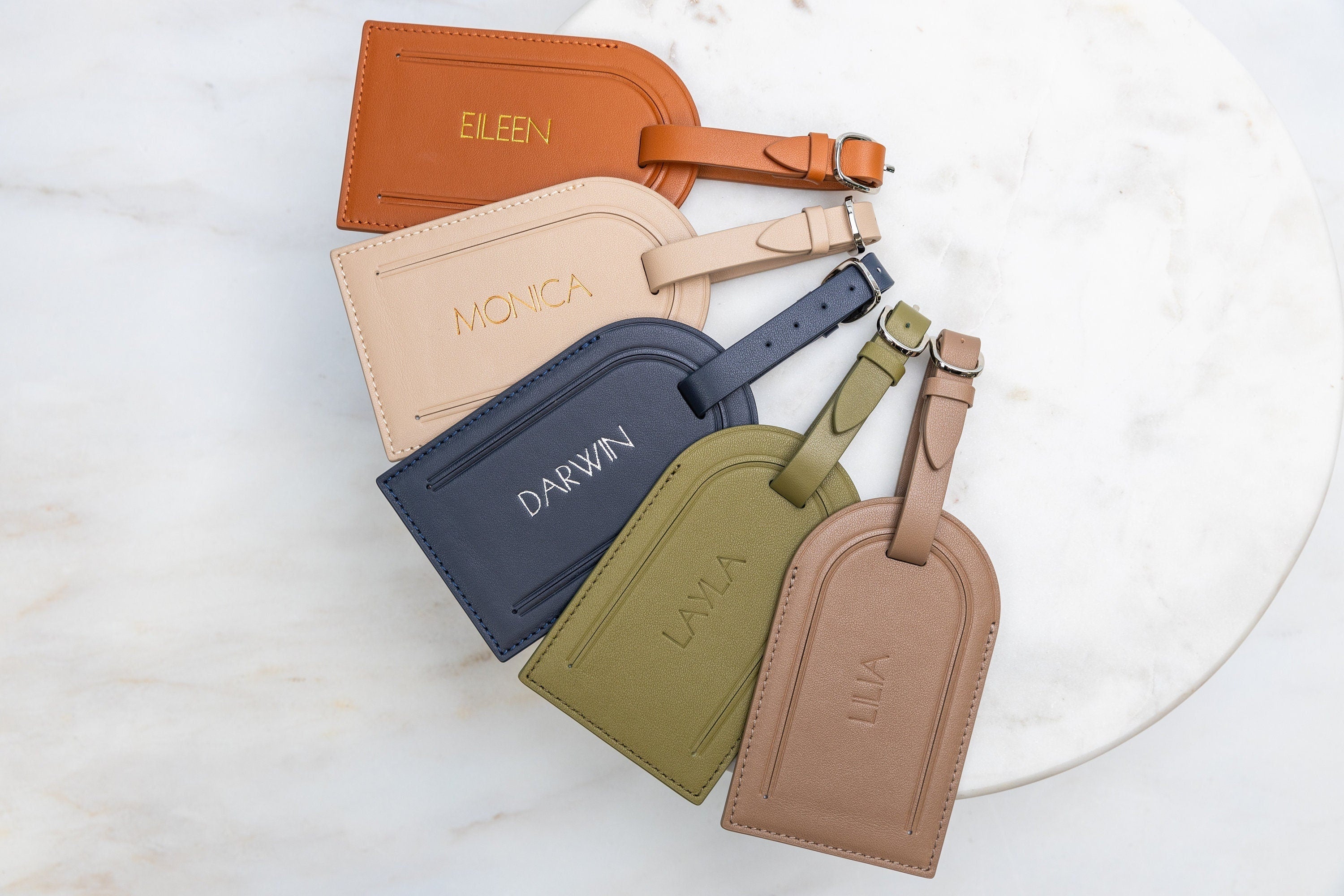 Embossed Luggage Tag - Custom Monogrammed Suitcase Tag, Travel Essentials, Diaper Bag Name Tags, Retirement or Weekend Girl Trips Gift Idea