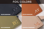 Embossed Leather Passport Holder & Embossed Luggage Tag (SET) - Personalized Travel Card Wallet, 3rd Wedding Anniversary Retirement Gift