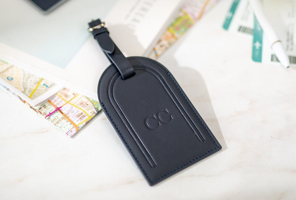 Embossed Luggage Tag - Custom Monogrammed Suitcase Tag, Travel Essentials, Diaper Bag Name Tags, retirement birthday wedding travel gifts