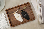 Embossed Diamond Leather Keychains (Small Initials) - Customized Key Chain Fob Holder Wedding Honeymoon Bride and Groom Matching Keychains