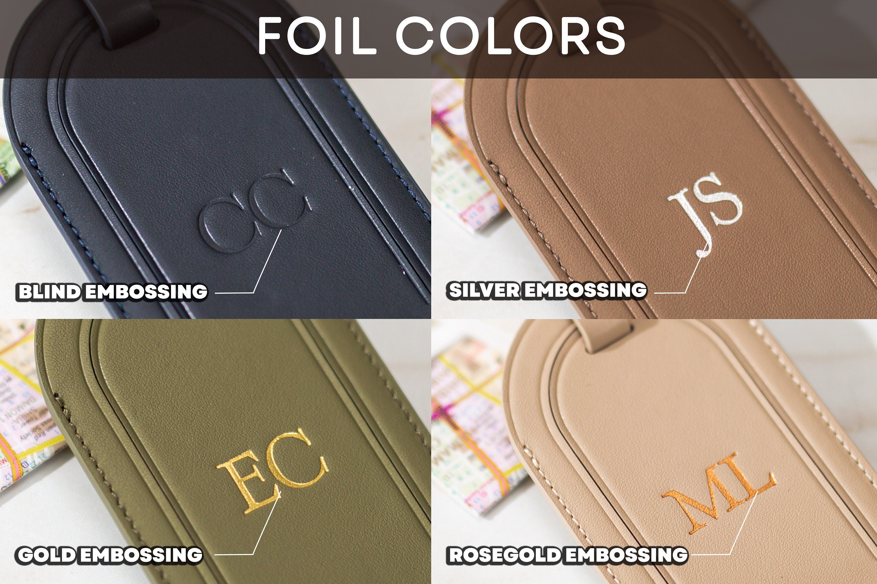 Embossed Luggage Tag - Custom Monogrammed Suitcase Tag, Travel Essentials, Diaper Bag Name Tags, retirement birthday wedding travel gifts