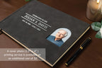 Funeral Guest Book with Photo Cover (Black - Design 4) - Celebration of Life, Memorial Service Book, Gift for Loss of Loved One