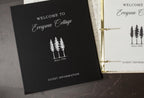 Rental 3 Ring Linen Binder (Design 2) - Refillable Welcome Book, DIY Blank Binder, Guest Information Airbnb Cabin, Rental Guestbook