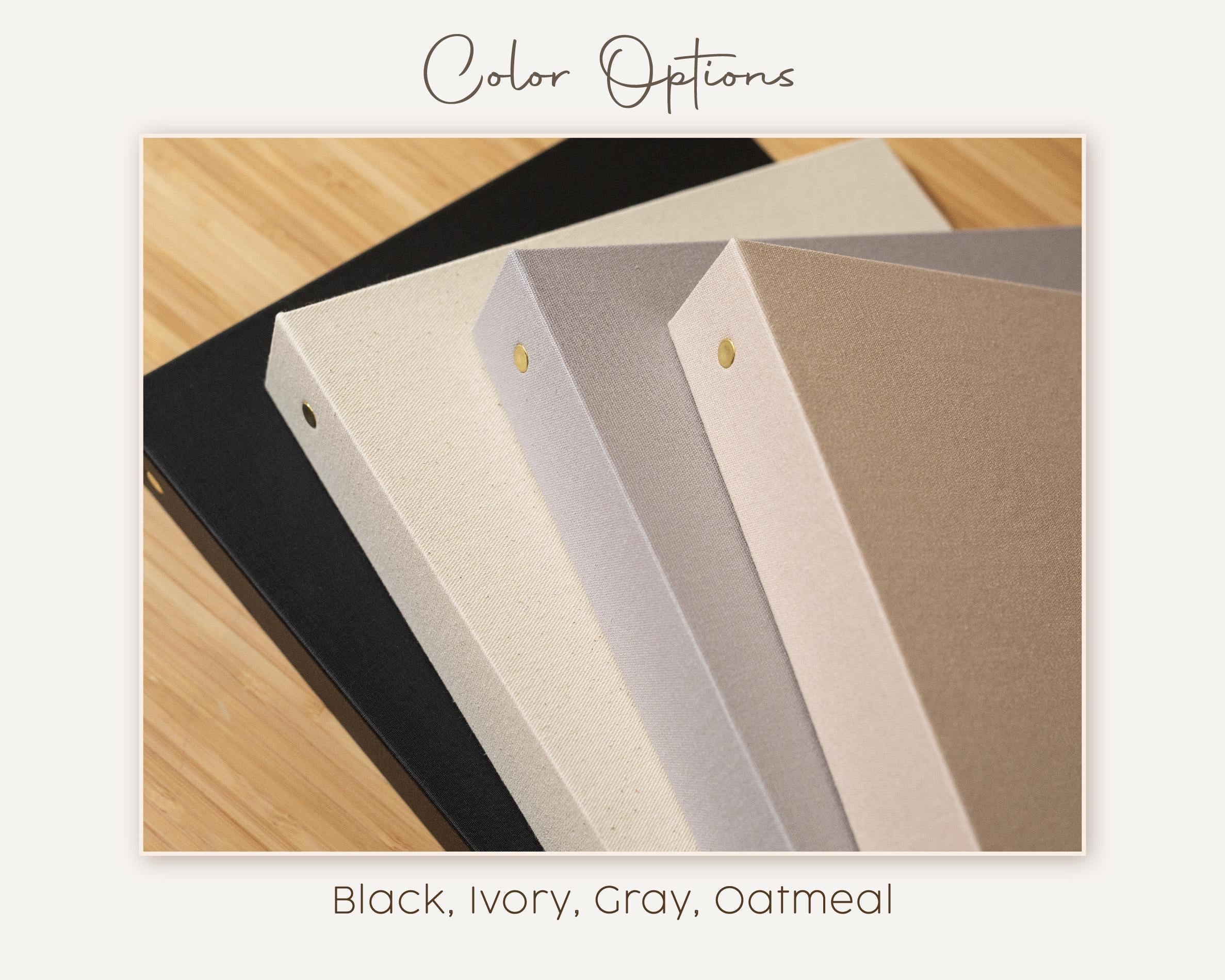 Self Stick Linen Photo Album Binder (Design 2) - DIY Refillable Blank Scrapbook, Family Milestones, College Memory Book