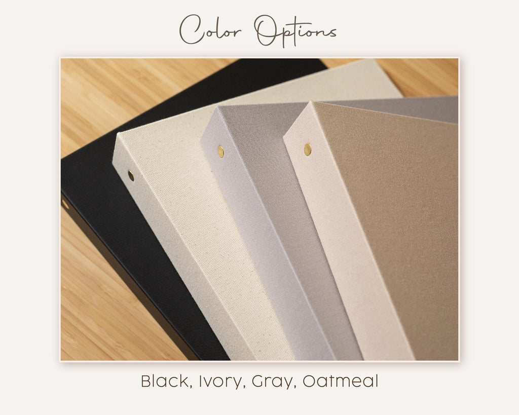 Self Stick Linen Photo Album Binder (D9) - Wedding Guestbook Album Scrapbook Anniversary Love Story Book w/ Refillable Peel-and-stick Pages