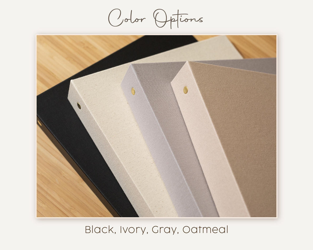 Self Stick Linen Photo Album Binder (D8) - Wedding Album Scrapbook Picture Memory Book For DIY Bride To Be 12th Anniversary Gift Couples