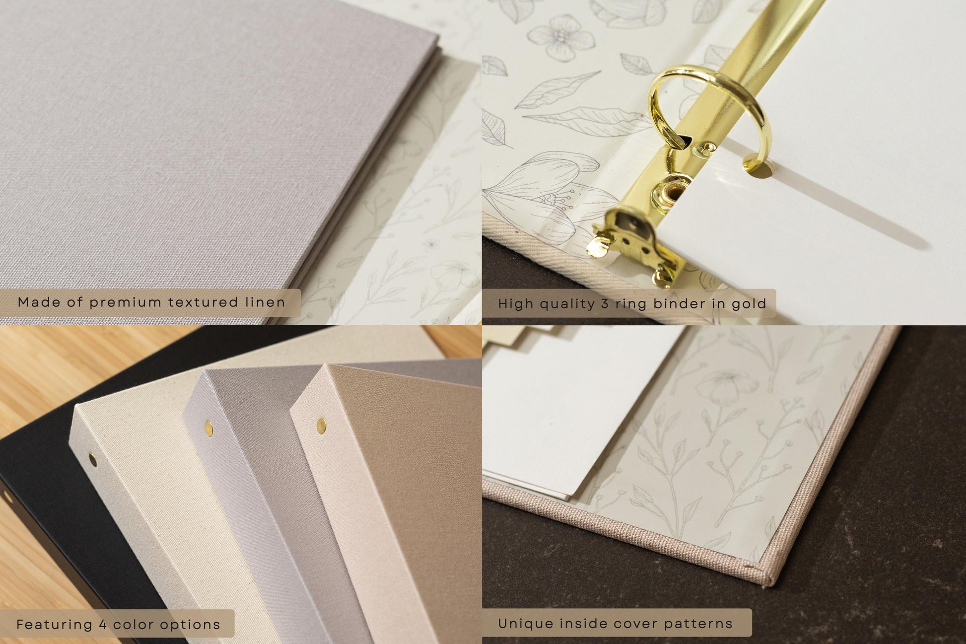Rental 3 Ring Linen Binder (Design 1) - Refillable Welcome Book, DIY Blank Binder, Guest Information Airbnb Cabin, Rental Guestbook